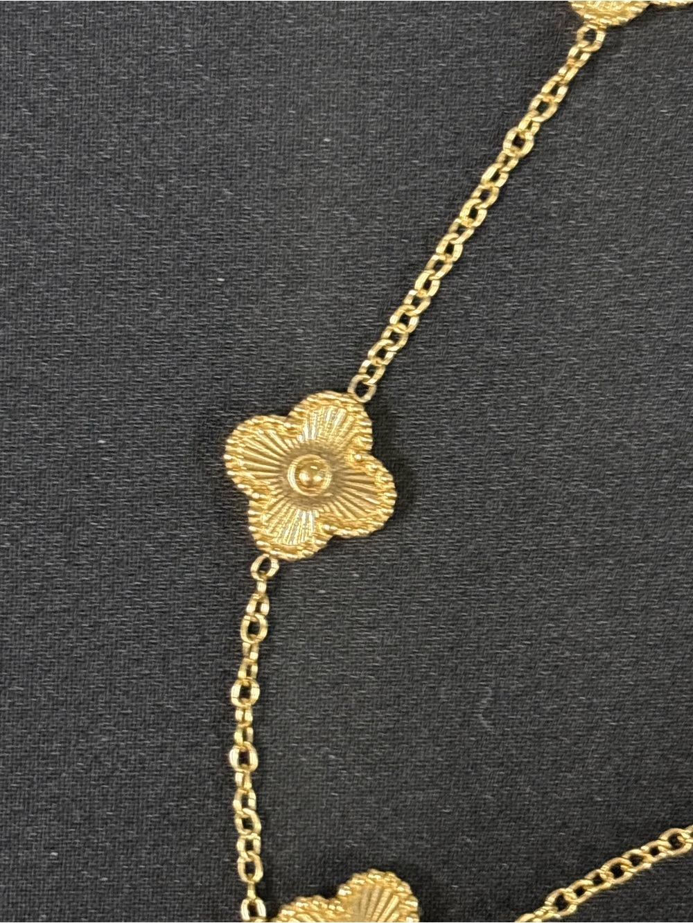 Gold Floral Station Necklace and Bracelet Set - Women Jewelry - Picture 5 of 5
